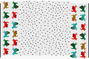 可爱猫咪主题面料印花素材，适用于儿童服装印花设计