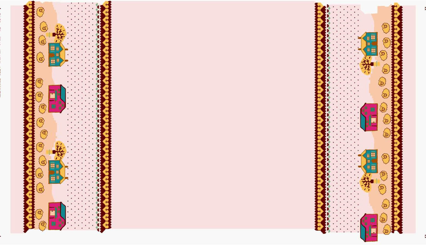 田园小屋主题面料印花素材,适用于儿童服装与家居服饰设计