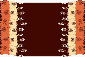 复古手绘风面料印花素材，适用于服装印花设计的边饰花型图案