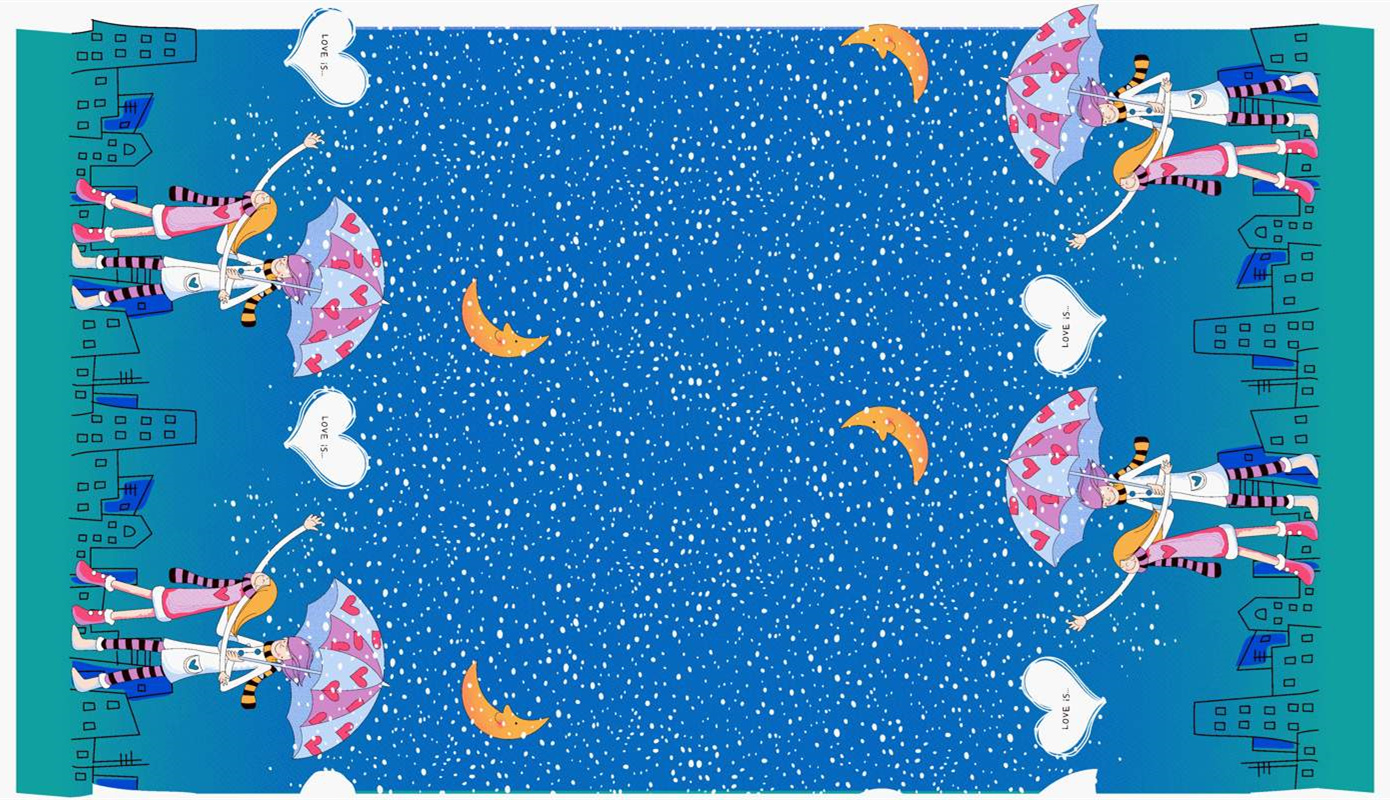 梦幻城市夜景情侣印花图案——优质服装印花素材,适用于T恤与童装面料印花