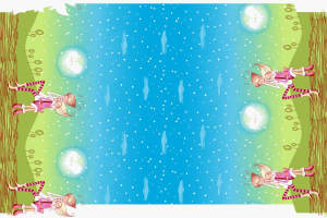 梦幻少女风面料印花素材，适用于T恤与童装服装印花设计