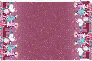 浪漫骑行主题面料印花素材，适用于少女风服装印花设计