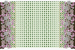 复古花卉边饰面料印花素材，适用于服装印花设计与裁片装饰