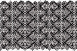 黑白几何菱形波浪纹面料印花素材，适用于服装印花设计