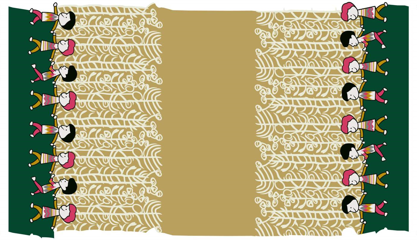 手绘童趣人物线条风面料印花素材,适用于儿童服装印花设计