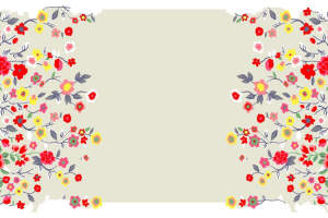 清新花卉边框面料印花素材，适用于春夏服装印花设计