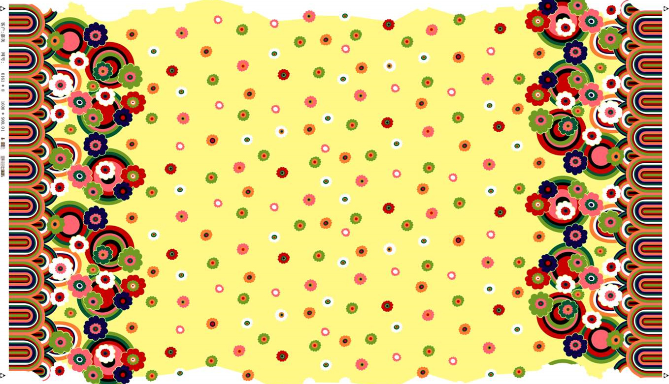 复古波普风面料印花素材,适用于服装印花设计的高辨识度花型图案