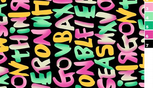 彩色涂鸦字母面料印花素材,适用于潮牌服装印花设计