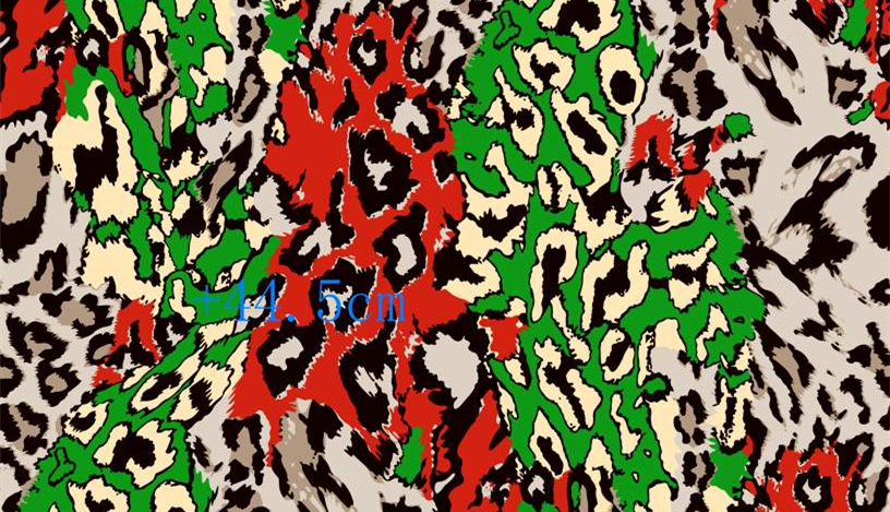 多彩豹纹面料印花素材图,适用于服装印花设计与数码印染