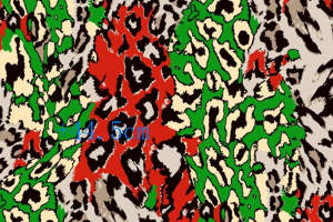 多彩豹纹面料印花素材图，适用于服装印花设计与数码印染