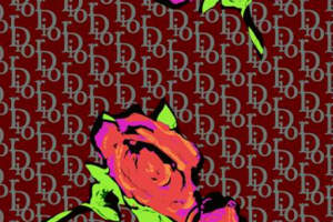 复古字母满版印花面料素材，适用于服装印花设计与定制