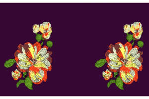 复古手绘风花卉面料印花素材，适用于服装印花设计与数码印染