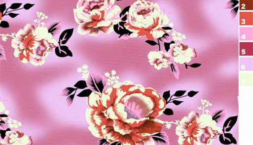 柔美牡丹花卉面料印花素材,适用于女装衬衫与连衣裙服装印花设计