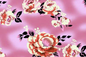 柔美牡丹花卉面料印花素材，适用于女装衬衫与连衣裙服装印花设计