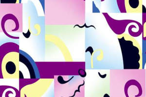 抽象几何风面料印花素材，适用于服装印花设计与创意服饰开发