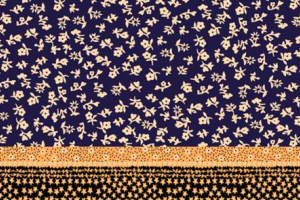 深蓝底米白碎花面料印花素材，适用于春夏服装印花设计