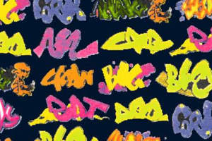 潮流涂鸦风面料印花素材，适用于T恤卫衣等服装印花设计