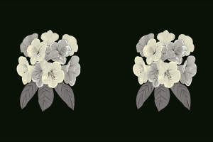 简约手绘杜鹃花面料印花素材，适用于服装印花设计