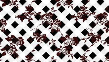 经典菱格玫瑰面料印花素材,适用于服装印花设计与定制