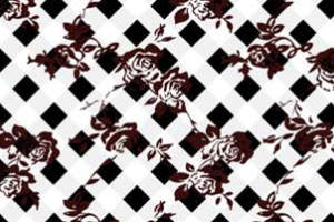 经典菱格玫瑰面料印花素材，适用于服装印花设计与定制