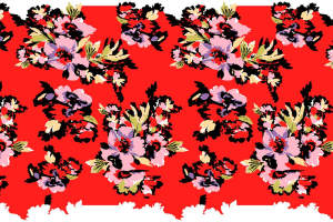 复古手绘风花卉面料印花素材，适用于服装印花设计与数码印染