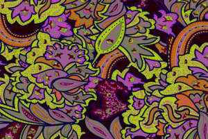 复古迷幻风面料印花素材，适用于服装印花设计的高清花型图