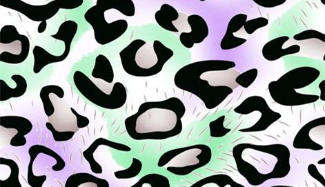 梦幻渐变豹纹面料印花素材,适用于时尚服装印花设计