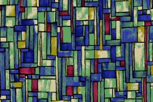 抽象几何拼贴风面料印花素材，适用于服装印花设计与数码印染