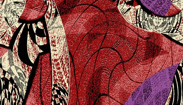 复古手绘风面料印花素材,适用于服装印花设计的高质感纹理图