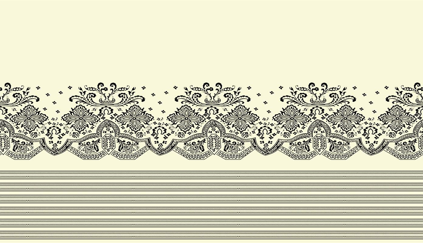 复古巴洛克风格面料印花素材,适用于服装印花设计的精致花边图案