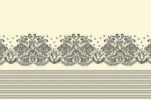 复古巴洛克风格面料印花素材，适用于服装印花设计的精致花边图案