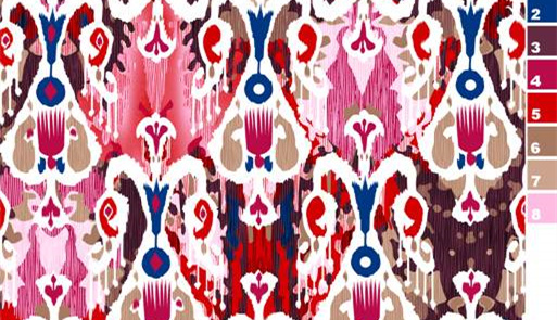 复古民族风面料印花素材图,适用于服装印花设计与数码印染