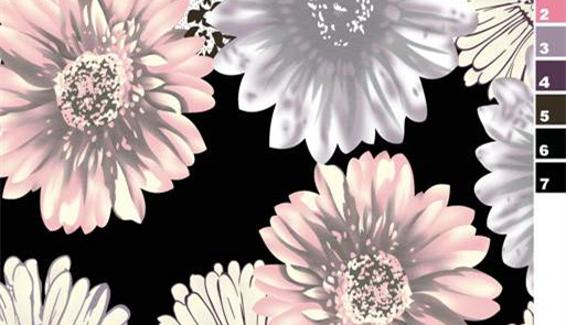 柔粉灰调雏菊面料印花素材,适用于春夏服装印花设计