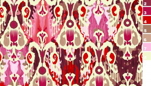 复古抽象花卉面料印花素材,适用于服装印花设计与数码印染