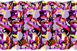 抽象花卉面料印花素材，适用于服装印花设计的高饱和度图案