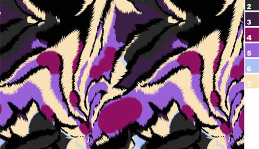 抽象流体紫黑撞色面料印花素材,适用于潮牌服装印花设计