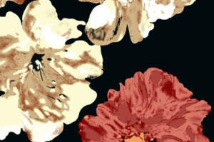 复古花卉面料印花素材，适用于服装印花设计的高清花型图