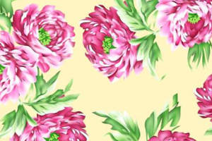 复古粉牡丹面料印花素材，适用于服装印花设计与数码印染