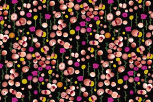 复古波点花卉面料印花素材，适用于女装T恤与连衣裙服装印花设计