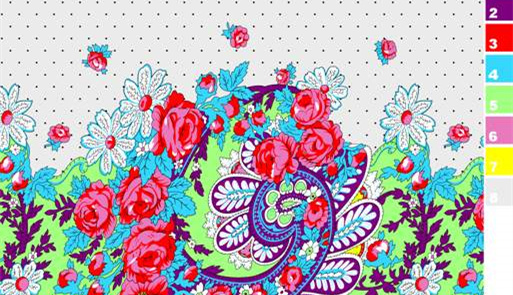 复古花卉与佩斯利纹样结合的服装印花素材,适用于面料印花设计