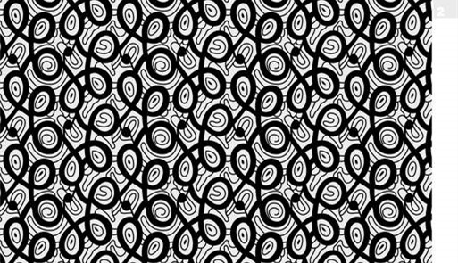 黑白螺旋交织面料印花素材,适用于服装印花设计的抽象几何图案
