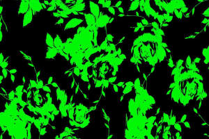荧光绿玫瑰藤蔓面料印花素材，适用于时尚服装印花设计