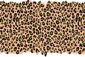 复古绿黑豹纹面料印花素材，适用于服装印花设计与数码印染