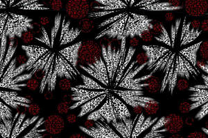 高对比度豹纹放射状面料印花素材，适用于潮牌服装印花设计