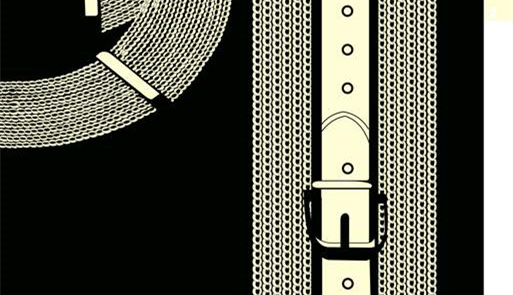 金属链环与皮带扣纹理面料印花素材,适用于服装印花设计