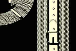 金属链环与皮带扣纹理面料印花素材，适用于服装印花设计