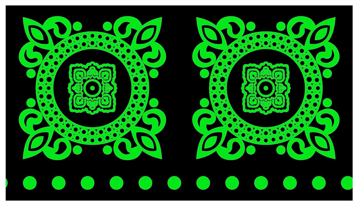 复古对称几何花型面料印花素材,适用于服装印花设计