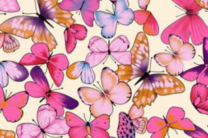 柔美蝴蝶群舞图案面料印花素材，适用于女装与童装服装印花设计