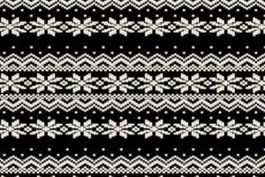 经典北欧风雪花条纹面料印花素材，适用于服装印花设计