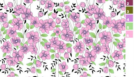 柔美粉紫花卉面料印花素材,适用于春夏服装印花设计